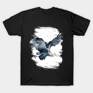 Eagle Wild Animal Nature Watercolor Art Painting T-Shirt